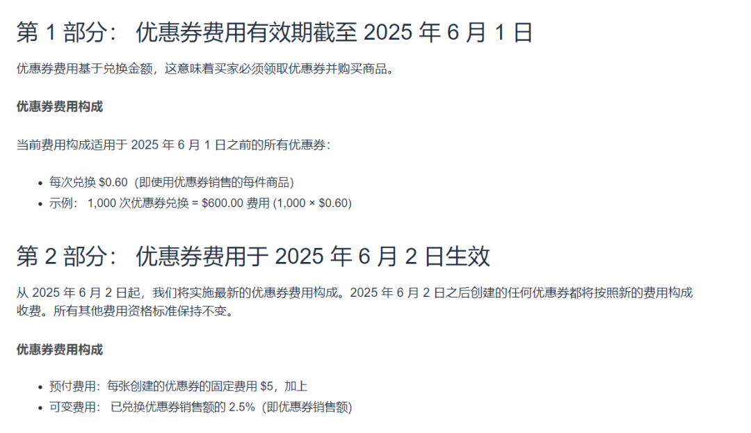 6月起实施!亚马逊优惠券费用有新规